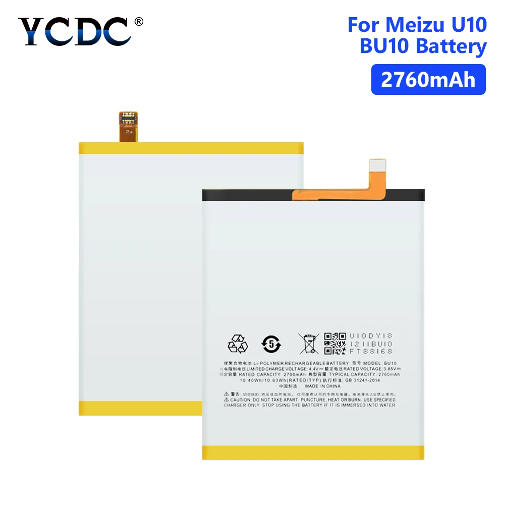 

BU10 2760mAh Phone Replacement Batteries For Meizu Meilan U10 U680A U680D Smart Phone Bateria 3.85V 2760mAh Lithium Battery