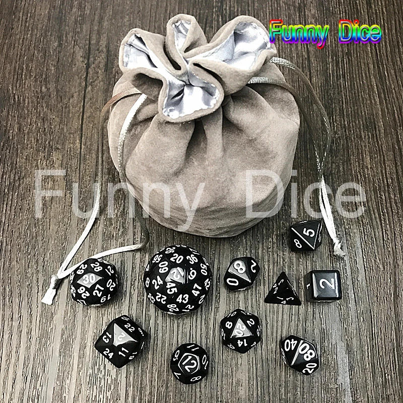 Высокое качество 4 цвета 10 шт Цифровой игровой набор с мешком D4 D6 D8 2xd10 D12 D20 D24 D30 D60