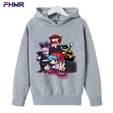 Sweat à capuche imprimé vendredi soir pour garçon et fille, Streetwear Harajuku, surdimensionné, dessin animé, jeu pour enfants, nouvelle collection 
