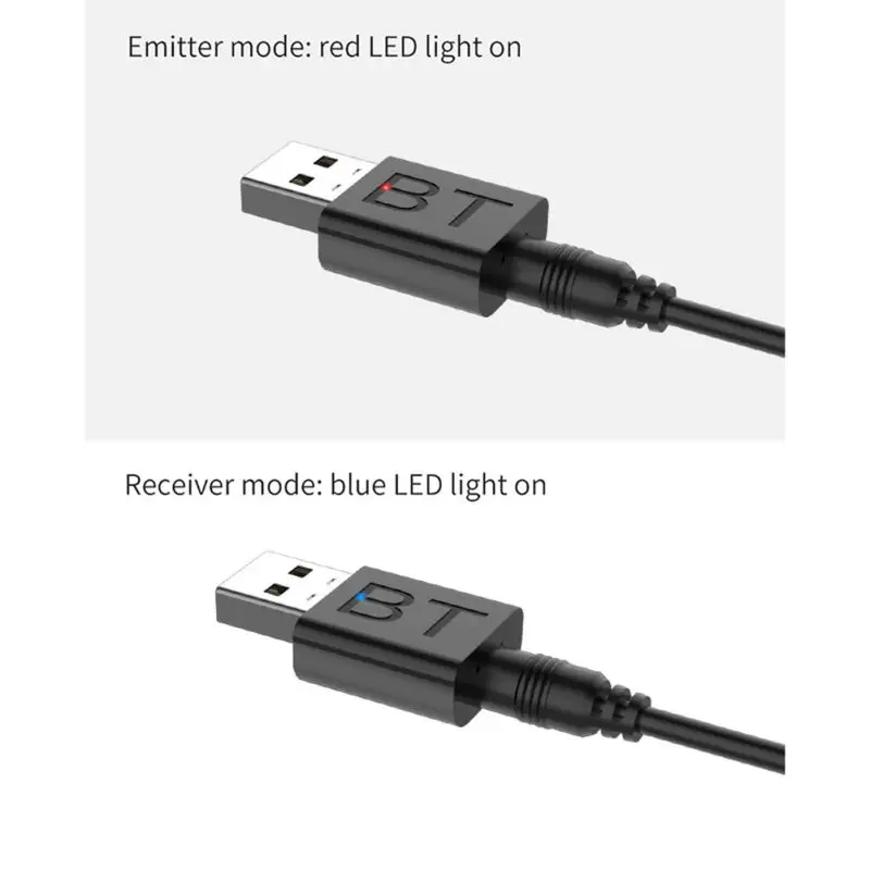 USB Bluetooth 5,0 передатчик приемник беспроводной аудио ключ AUX порт адаптер