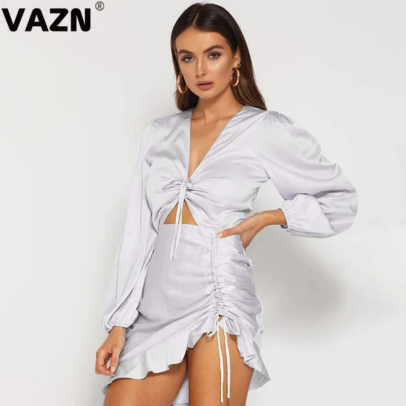 VAZN, Осеннее, панк стиль, вечерние, Винтаж, для ночного клуба, сексуальное, тонкое, молодежное, мини платье,, длинный рукав, платье для женщин