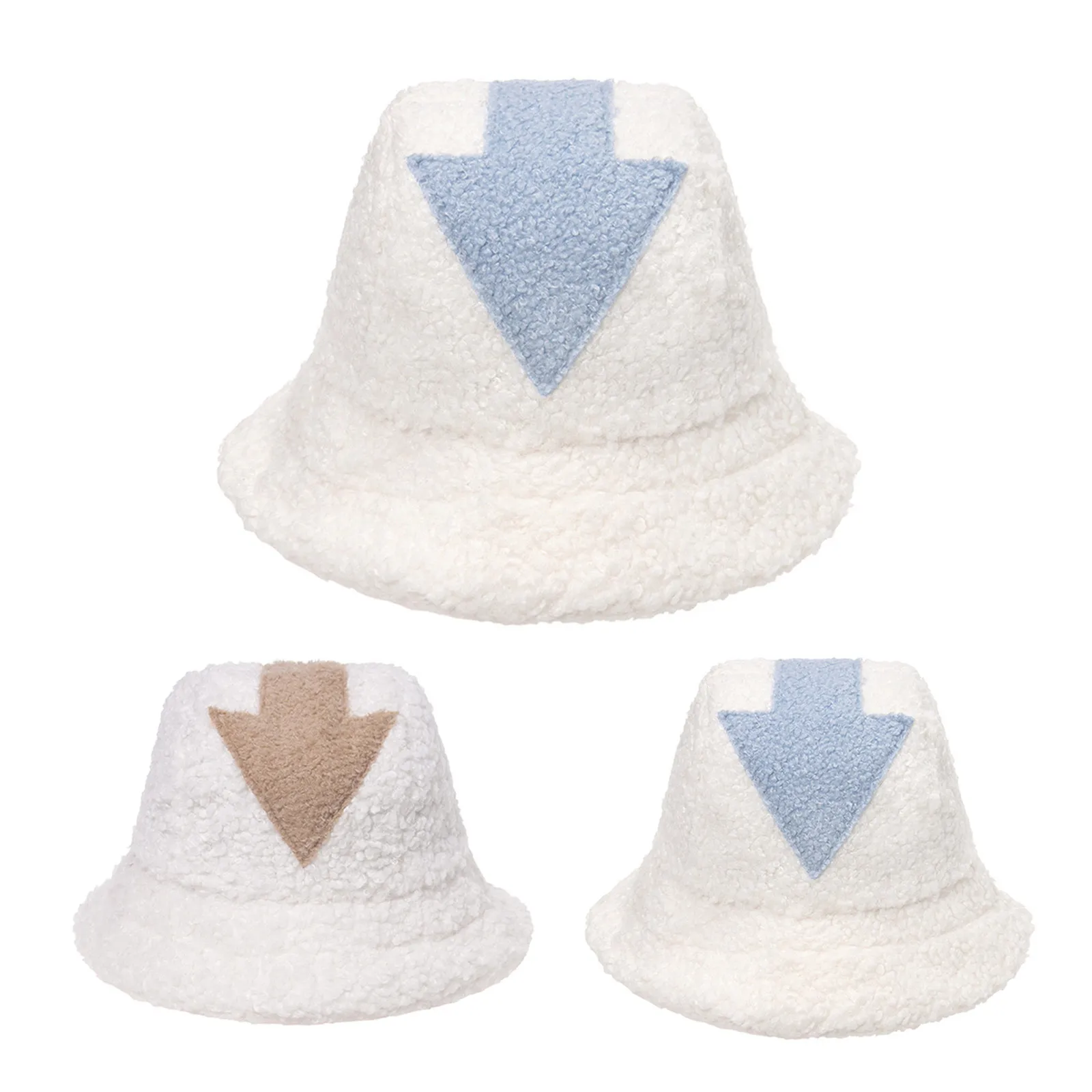 2021 Appa Bucket Hat Fur Arrow Symbol Printed Cow Winter Warm Fishing Caps Soft Plush For Women Fashion Hats | Аксессуары для