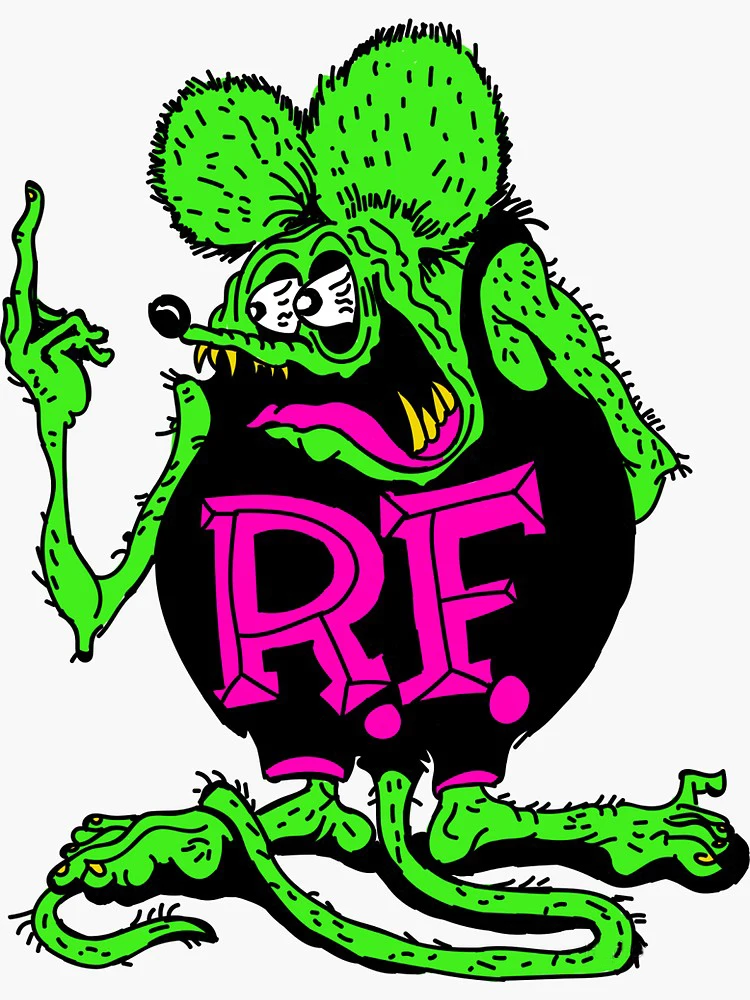 1 шт. Rat Fink Harley череп забавная наклейка Забавный для автостайлинга виниловая
