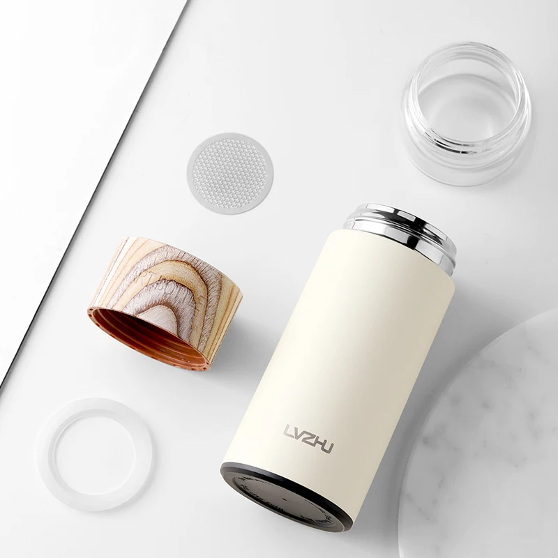 

Stainless Steel Thermos Flask Tea And Water Separation Thermos Mug For Lovers Commercial Large-capacity Portable Leak-proof Mug