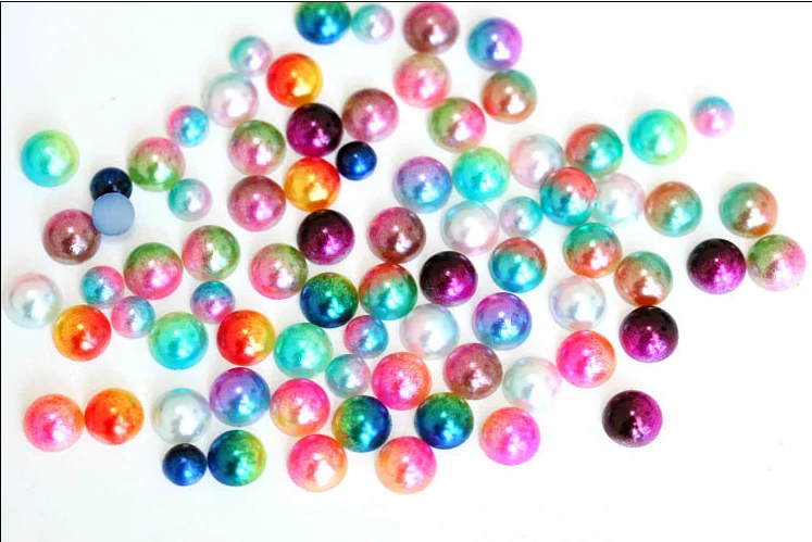 mixed color 16 4 мм DIY половинная круглая жемчужная бусина с плоской задней частью многоцветный бисер скрапбук для рукоделия выбрать дизайн ногтей Декор 500 шт для дизайна ногтей, украшения - Цвет: mixed color 16