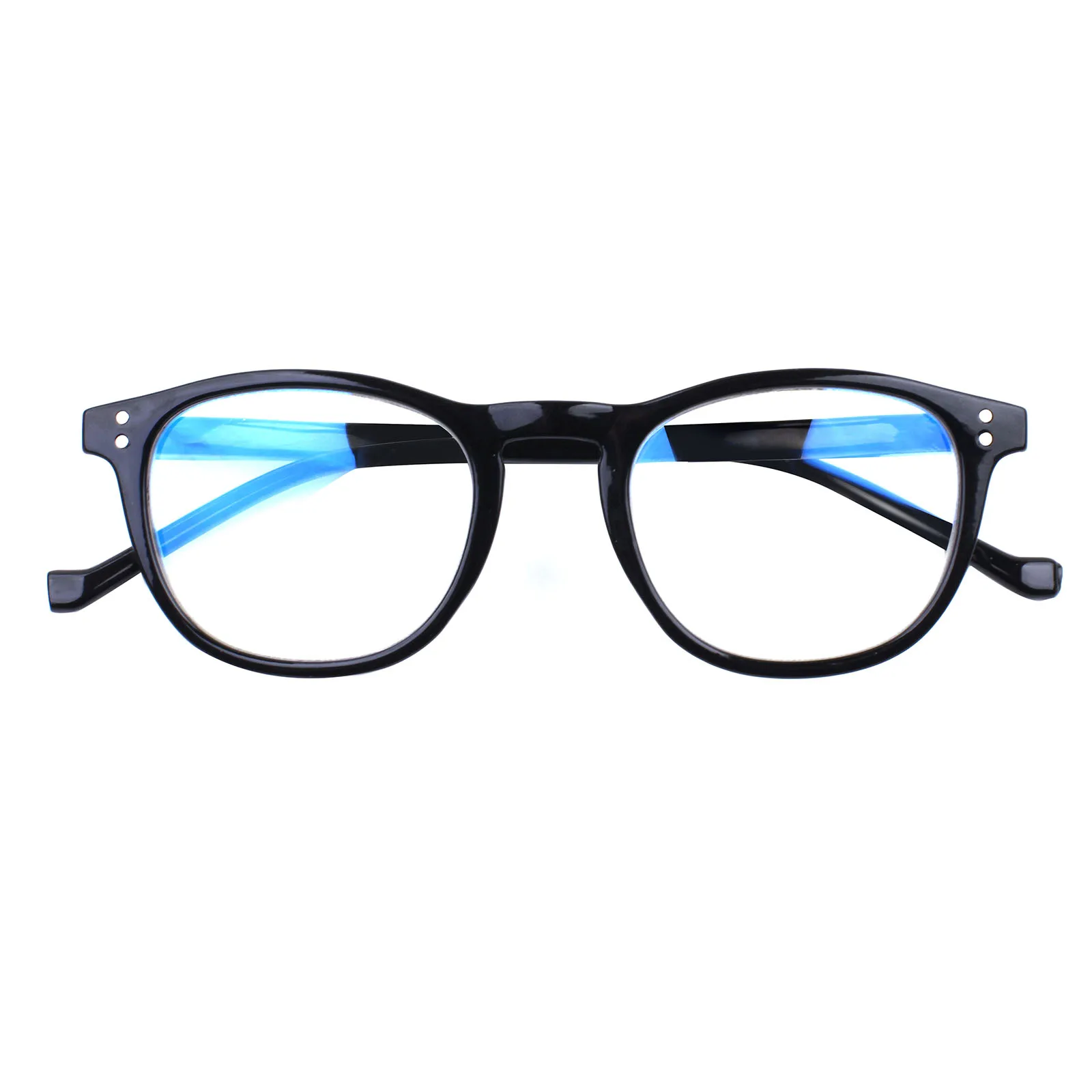 Turezing Reading Glasses Spring Hinge Men Women Blue Light Blocking Retro Round Plastic Frame Computer Reader Eyeglasses 0~400 6