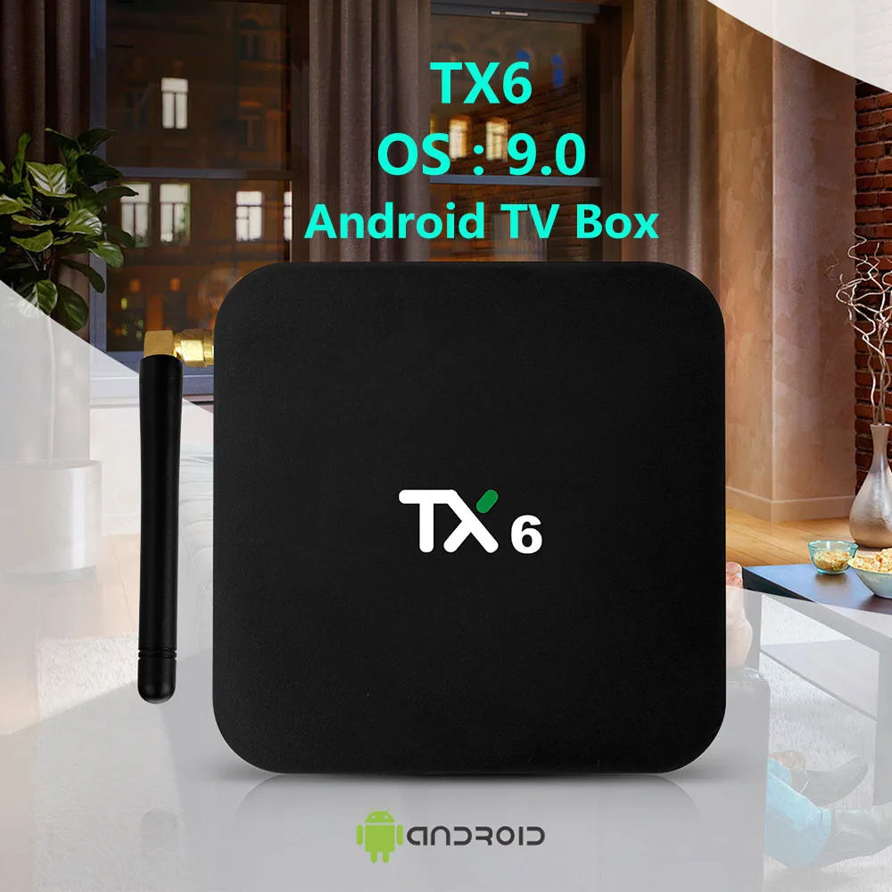ТВ приставка Tanix TX6 с четырёхъядерным процессором Android 9 0 USB3.0 ОЗУ 4 Гб ПЗУ 64 ГБ 2 Wi Fi