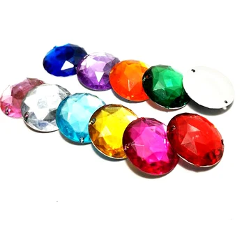 

HL 10PCS 25mm New Arrival Sew-on Acrylic Rhinestones 10 Colors High Quality Garment Bags Shoes Sewing Accessories DIY