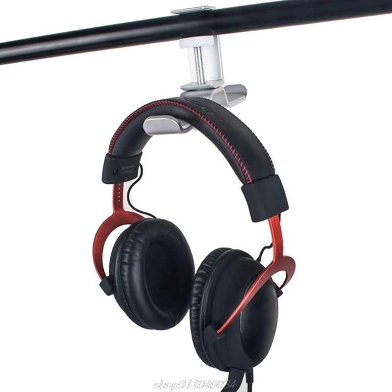Aluminium Alloy Headphone Holder Headset Bracket Hanger Metal Wall Clamp Hook Rotatable Double Earphone N19 20 Dropshipping