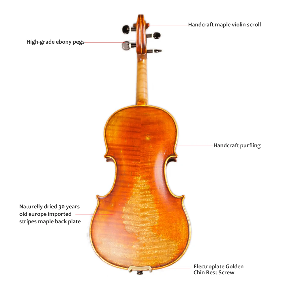 Профессиональная ручная работа полный размер 4/4 3/4 Высококачественная антикварная скрипка Violino Violon viola 30 лет Европейская Кленовая скрипка