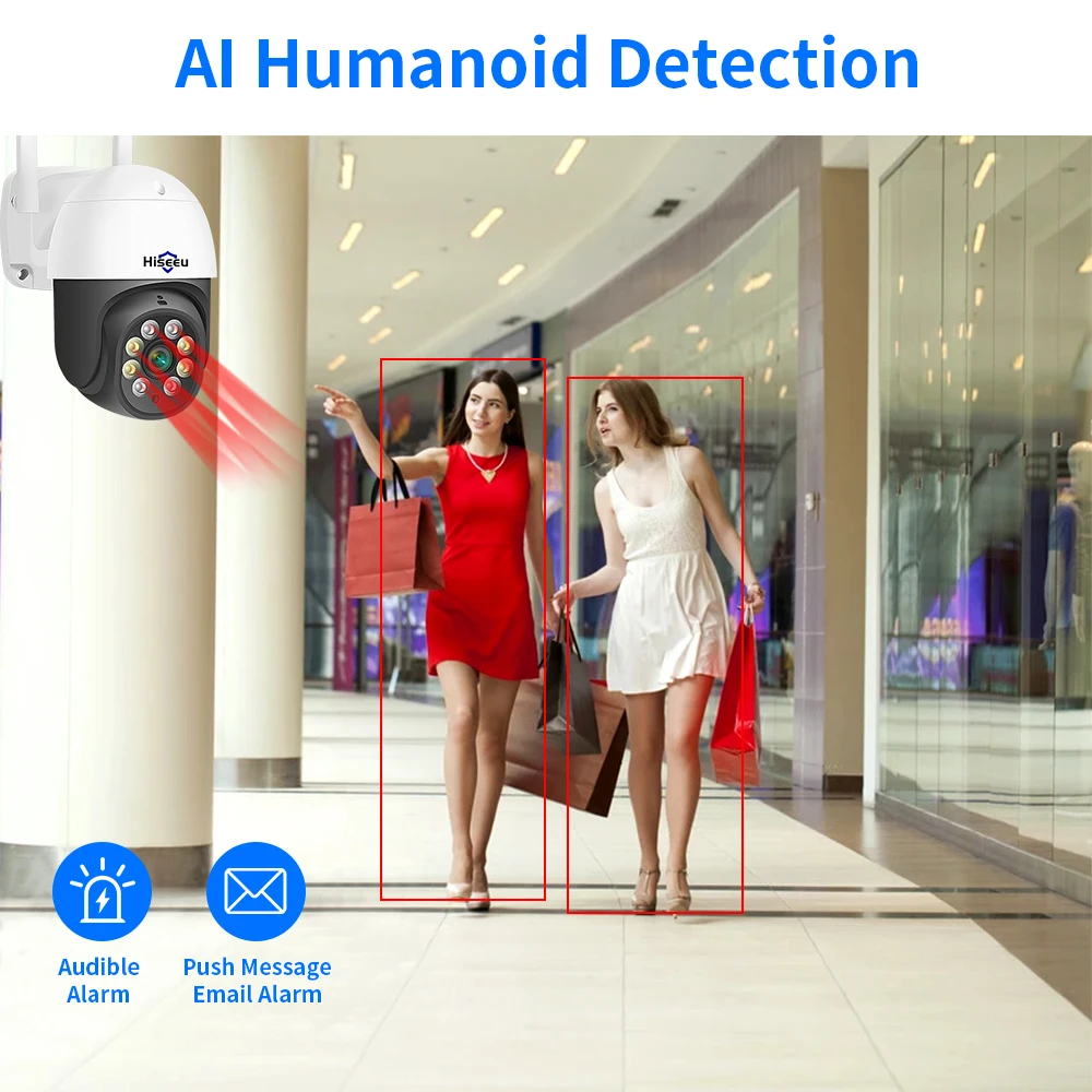 Hiseeu PTZ WIFI IP Dome 3MP Camera 2MP 1080P Outdoor Waterproof Security Speed Camera SD Card Wireless IP Camera App View