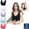 3pcs/set Push Up Bras for Women Lace Solid Color Cross Side Buckle Wireless Plus Size Women Sleep Bra Soft Bralette Top ► Photo 1/6