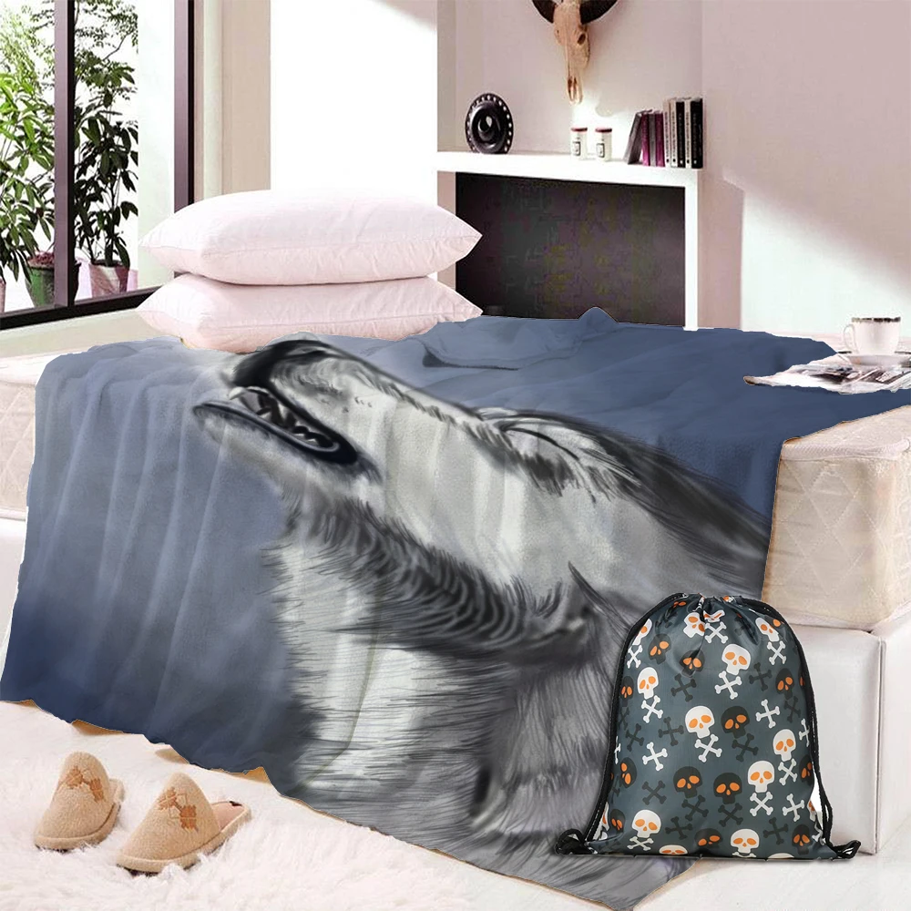 

3D Wolf Print Beds Blanket Soft Sherpa Fleece Blanket Plush Bedclothes Wolf Dreamcatcher Throw Blanket cobertor