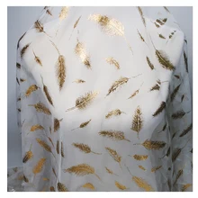 GLace 1Y/лот бронзовое перо сетчатая ткань Прозрачная мягкая сетка ручной работы платье юбка аксессуары DIY materialTX1605