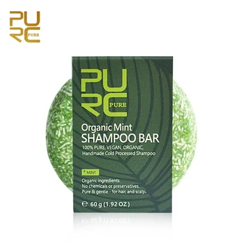 PURC 유기농 민트 샴푸 바 민트 핸드메이드 콜드 가공 헤어 샴푸 화학 물질 또는 방부제 없음