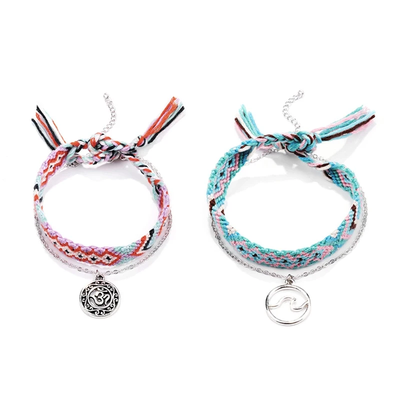 Boho синие Бусины многослойный ножной браслет для женщин пляжные аксессуары этнические ручной браслет летние украшения для тела