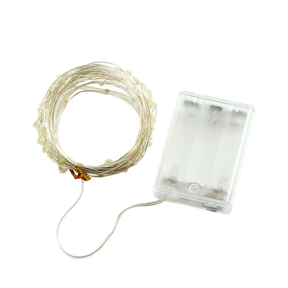 

10 meters 100 lights led copper wire string Christmas lights silver wire string
