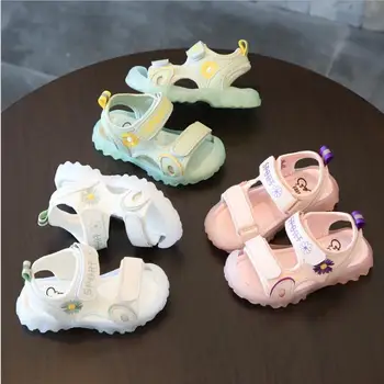 

2020 New summer sandals baby girl sandals Hook Rubber shoes Non-slip PU Leather for kids Free Shipping