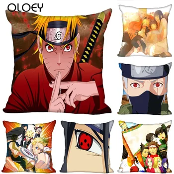 

Classic Cartoon Naruto Image Square Polyester Soft Cushion Cover 45x45cm Home Bedroom Office Hotel Car Decoration Cushion Cover,