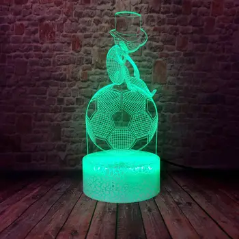 

Cute 3D LED Sleeping Nightlight Colorful Changing Light Kids Figure Flashing Football Boy Model Toys Baby