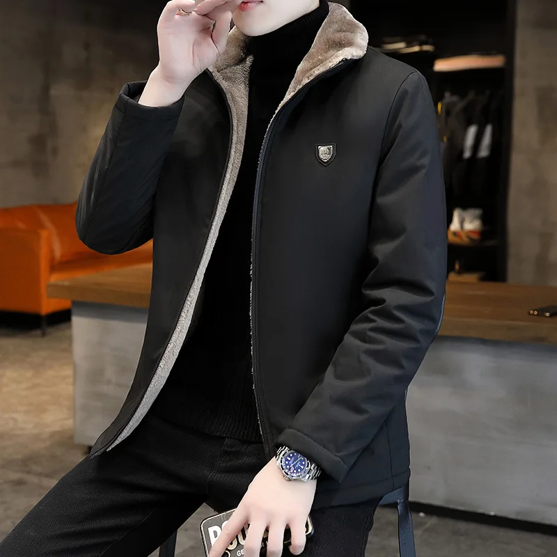 

Autumn and Winter Jacket Middle-aged and Old Men's Thick Winter Coat Golden Classic Middle-aged and Old Men's Clothing