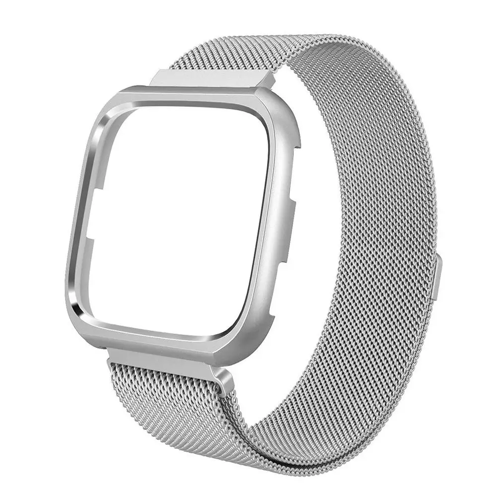 Silver L Миланский сетчатый ремешок из нержавеющей стали для Fitbit Versa сменные браслеты ремешок браслет часы Смарт-часы аксессуары - Цвет ремешка: Silver L