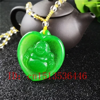 

Certified Green Jade Maitreya Buddha Pendant Chinese Jadeite Emerald Necklace Charm Women Fashion Jewelry Lucky Amulet Gifts New