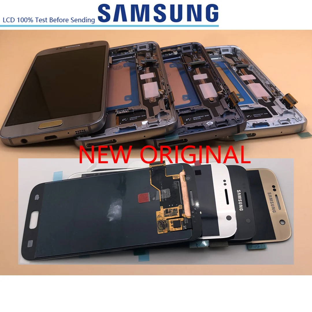 ЖК-дисплей SUPER AMOLED 5 1 ''для SAMSUNG Galaxy S7 G930 G930F G930V G930A сенсорный экран с