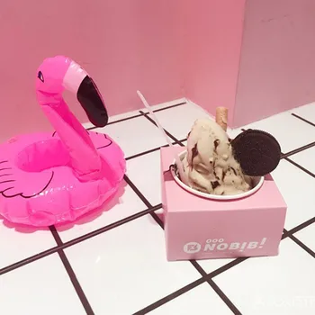 

100pcs Nordic net red ice cream package box birthday party favorite dessert cake drink decoration plastic cup paper bowl