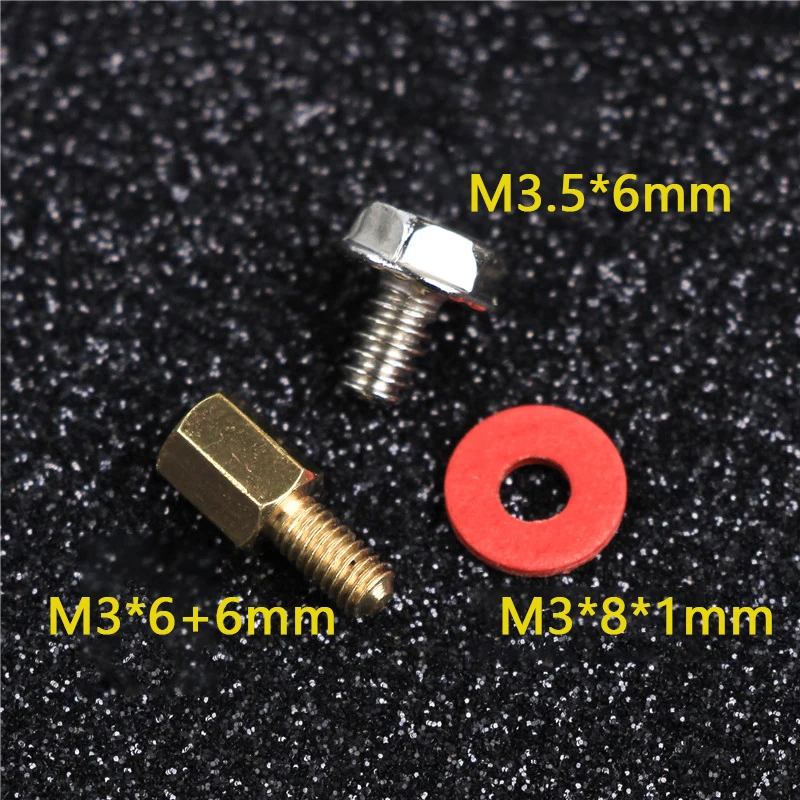 30Pcs Assorted M3 Computer Golden Motherboard Riser+Silver Screws + Red
