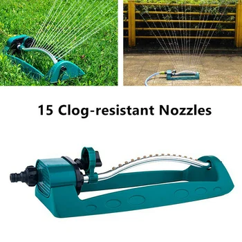 

Hot Lawn Sprinkler Garden Oscillating Sprinkler 15 Holes Gardening Watering System Water Sprinklers for Garden Park CNT