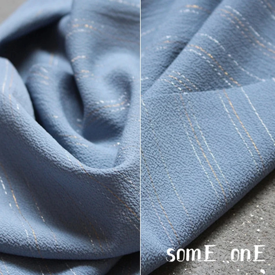 

50x150cm Bubble texture Blue Chiffon Fabric DIY Patchwork Sew Dress Doll decor High end Clothes Designer Fabric