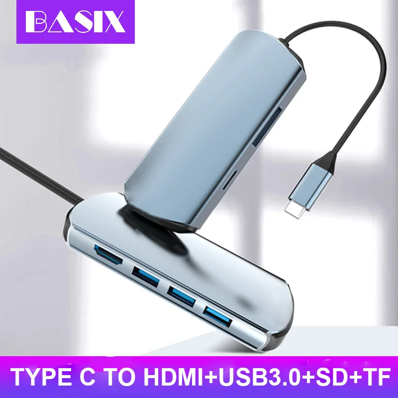 USB концентратор Basix типа C на Multi 3 0 HDMI адаптер док станция для MacBook Pro Huawei P30/P20 1