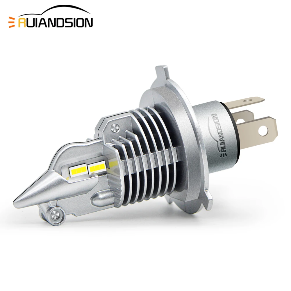 

RUIANDSION 1 шт. 9003 HB2 HS1 P43T H4 2500Lm мотоциклетная головная лампа светодиодный ная лампа с CSP чипом Автомобильные противотуманные фары 12 В 24 в желтый белый