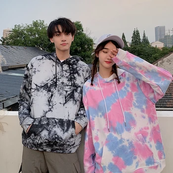

Autumn New Hoodies Men Fashion Tie Dyed Printing Casual Hooded Pullover Man Streetwear Hip Hop Loose Sweatshirt Male Hoodie