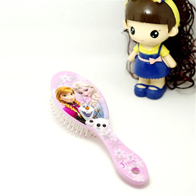 Disney Frozen Princess Comb Kids Gentle Anti-static for Girl 3D Princess Frozen Hair Brushes Mermaid Ariel Handle Hair Comb - Цвет: 4