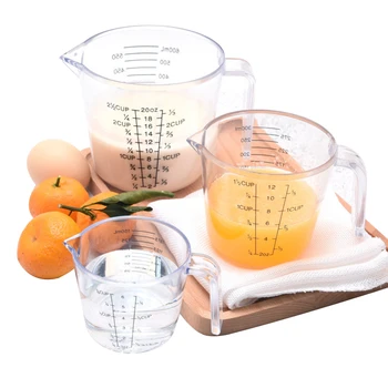 

150/300/600ml High Quality Plastic Measuring Cup Clear Scale Show Transparent Mug Pour Spout 3sizes Measuring Device