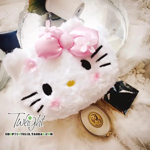 Мультяшная Милая косметичка hello kitty my Melody, женская сумка для хранения косметики с бантом, подарки для девочек - Цвет: 1