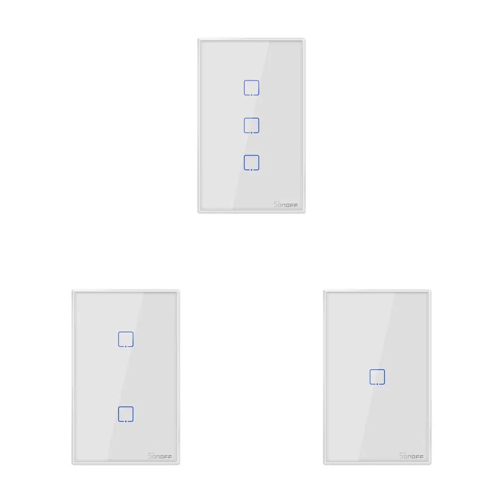 

T0US TX Wifi Smart Wall Light Switch Timer 1/2/3 Gang Support Voice/APP/Touch Control Works With Alexa Google Home IFTTT