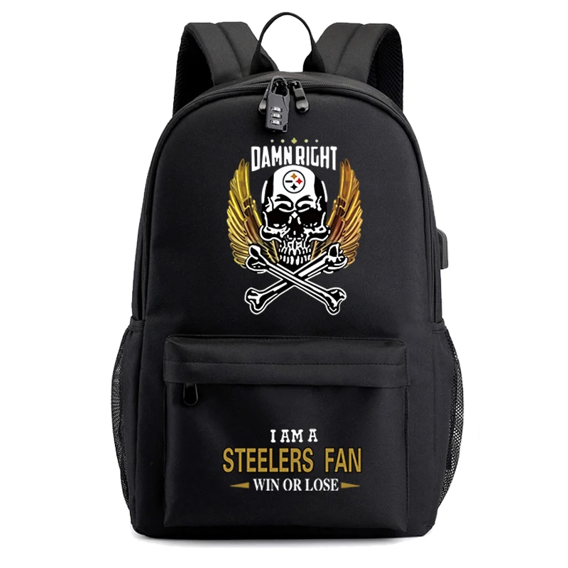 Steelers Fan рюкзаки модные школьные сумки для студентов мальчиков и девочек
