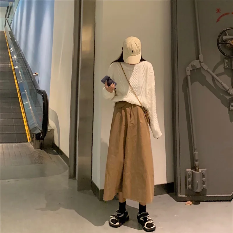 Новинка 2019, стильная женская винтажная Осенняя свободная короткая юбка трапециевидной формы с эластичной резинкой на талии Alien Kitty