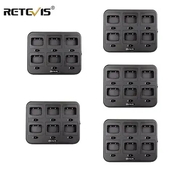 

5PCS Retevis RTC777 Six-Way Charger Multiple Safety Protection For Retevis H777 For Baofeng 888S bf-888S Walkie Talkie Chargers