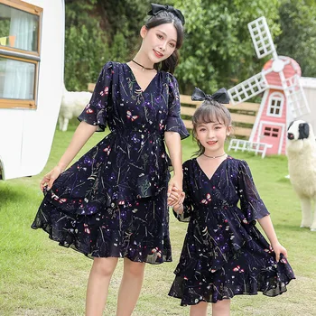 

Family Matching Clothes Summer Family Look Floral Princess Dress Mommy and Me Clothes Matching Clothes Family Matching Outfits