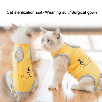 

New Cat Puppy Clothes Recovery Suit Sterilization Care Wipe Medicine Prevent After Surgery Wear Anti Pet Licking Wounds Drop