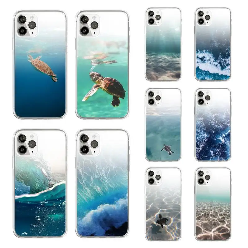 Красивый прозрачный чехол для телефона с морской черепахой iPhone 11 12 mini pro XS MAX 8 7 6 6S