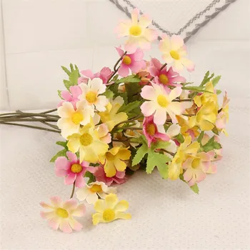 

10Pcs Fake Cosmos (5 stems/piece) 20.47" Length Simulation Galsang Flower Gerbera for Wedding Home Decorative Artificial Flowers