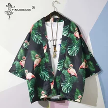Yukata женский Кимоно Кардиган для мужчин традиционное японское кимоно унисекс Harajuku пляжная Свободная рубашка Азиатский Япония мультфильм косплей Топ