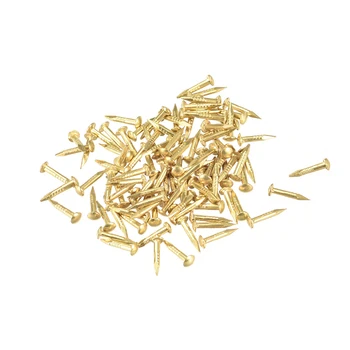 

uxcell 200pcs Tiny Brass Nails 1mmx8mm Wall Tiny Nail for DIY Decorative Pictures Wooden Boxes Household Accessory Fasteners