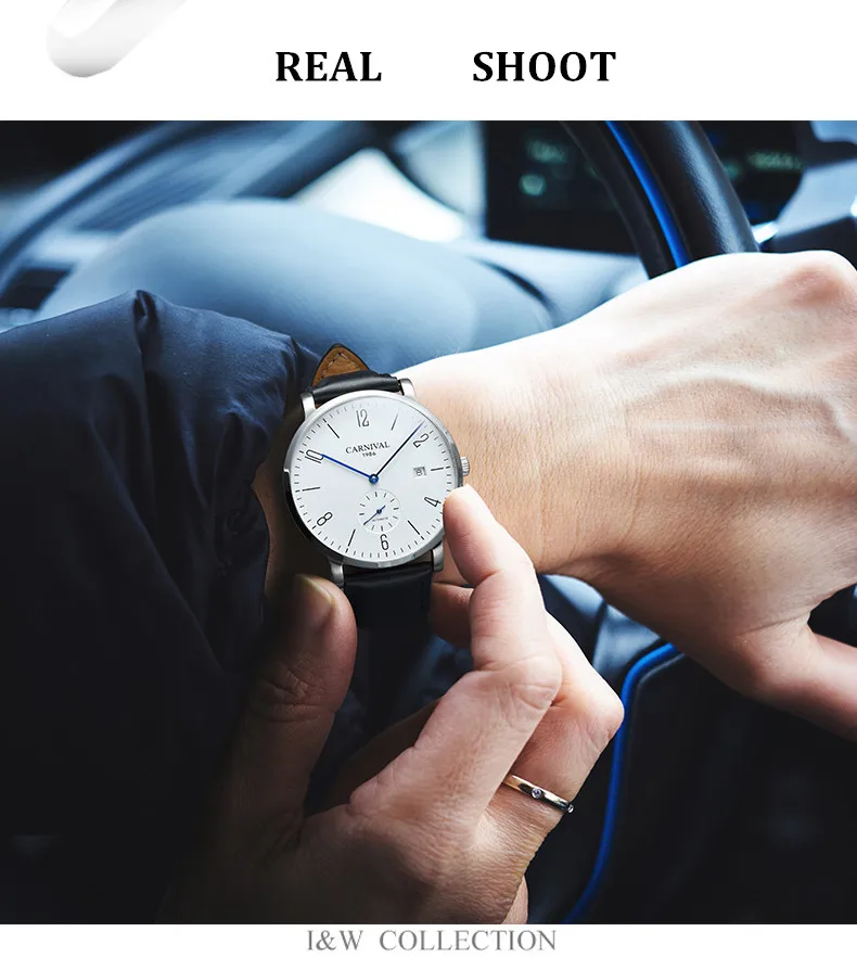 Relogio Masculino, карнавальный бренд, Роскошные автоматические часы, мужские Ультра тонкие деловые часы с календарем, механические наручные часы, мужские часы