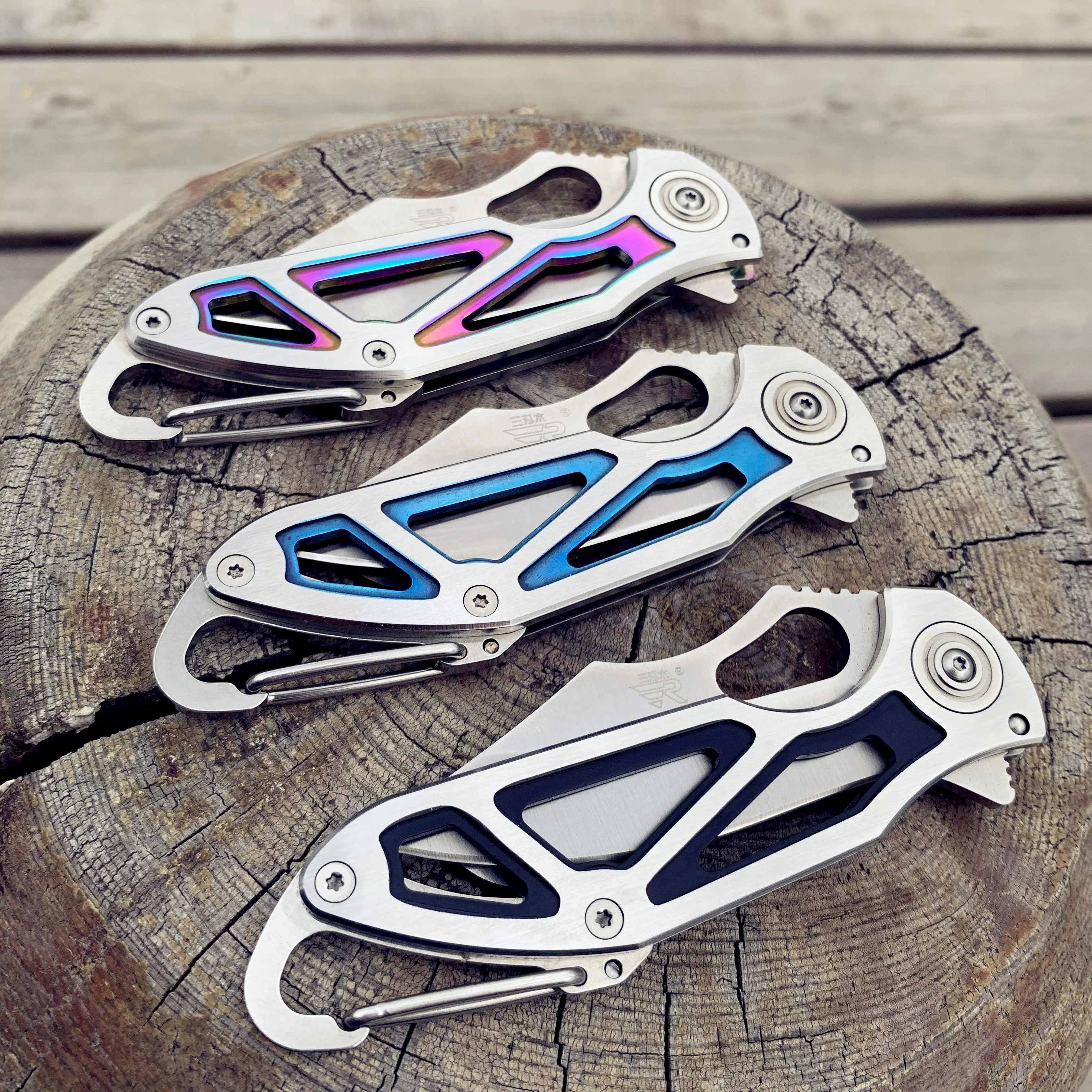 SANRENMU 7033 Folding Knife 12C27 Blade Handle Outdoor Camping Hunting Survival Tool Cutting EDC Pocket Knives